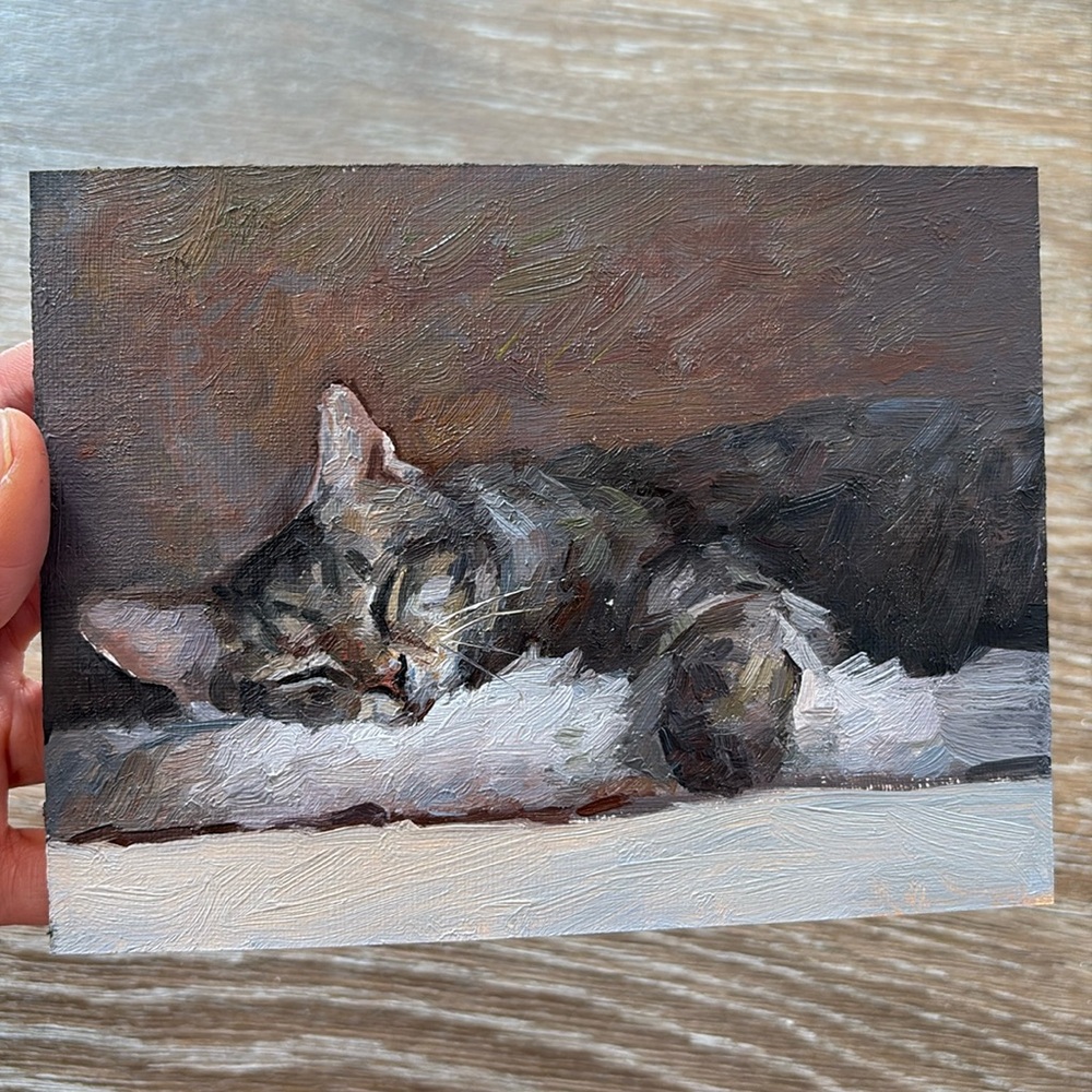 Oil painting cat